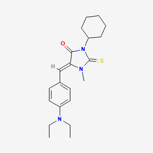 molecular formula C21H29N3OS B15027362 (5Z)-3-cyclohexyl-5-[4-(diethylamino)benzylidene]-1-methyl-2-thioxoimidazolidin-4-one 