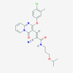 (2E)-3-[2-(4-chloro-3-methylphenoxy)-4-oxo-4H-pyrido[1,2-a]pyrimidin-3-yl]-2-cyano-N-[3-(propan-2-yloxy)propyl]prop-2-enamide