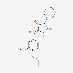 (5Z)-3-cyclohexyl-5-[(4-ethoxy-3-methoxyphenyl)methylidene]-2-sulfanylideneimidazolidin-4-one