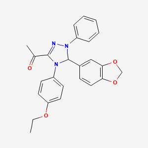 1-[5-(1,3-benzodioxol-5-yl)-4-(4-ethoxyphenyl)-1-phenyl-4,5-dihydro-1H-1,2,4-triazol-3-yl]ethanone