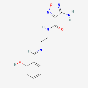 molecular formula C12H13N5O3 B15027436 4-amino-N-(2-{[(E)-(2-hydroxyphenyl)methylidene]amino}ethyl)-1,2,5-oxadiazole-3-carboxamide 