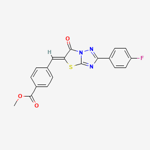 molecular formula C19H12FN3O3S B15027448 methyl 4-{(Z)-[2-(4-fluorophenyl)-6-oxo[1,3]thiazolo[3,2-b][1,2,4]triazol-5(6H)-ylidene]methyl}benzoate 