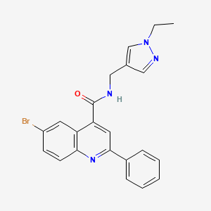 6-bromo-N-[(1-ethyl-1H-pyrazol-4-yl)methyl]-2-phenylquinoline-4-carboxamide