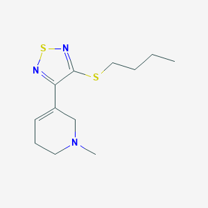 molecular formula C12H19N3S2 B150275 3-(3-Butylthio-1,2,5-thiadiazol-4-yl)-1,2,5,6-tetrahydro-1-methylpyridine CAS No. 131987-16-1