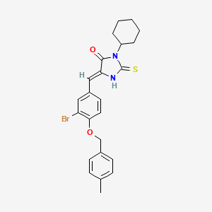 (5Z)-5-{3-bromo-4-[(4-methylbenzyl)oxy]benzylidene}-3-cyclohexyl-2-thioxoimidazolidin-4-one