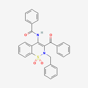 molecular formula C29H22N2O4S B15027510 N-(3-benzoyl-2-benzyl-1,1-dioxido-2H-1,2-benzothiazin-4-yl)benzamide 