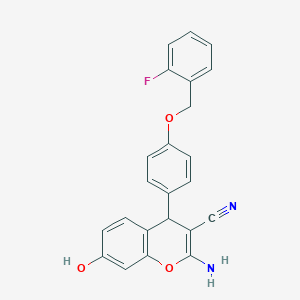 2-amino-4-{4-[(2-fluorobenzyl)oxy]phenyl}-7-hydroxy-4H-chromene-3-carbonitrile