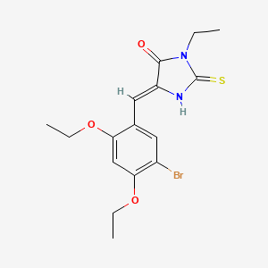 molecular formula C16H19BrN2O3S B15027532 (5Z)-5-[(5-bromo-2,4-diethoxyphenyl)methylidene]-3-ethyl-2-sulfanylideneimidazolidin-4-one 