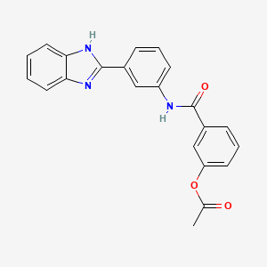 molecular formula C22H17N3O3 B15027556 3-{[3-(1H-benzimidazol-2-yl)phenyl]carbamoyl}phenyl acetate 