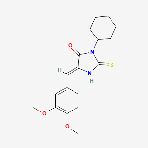 (5Z)-3-cyclohexyl-5-[(3,4-dimethoxyphenyl)methylidene]-2-sulfanylideneimidazolidin-4-one