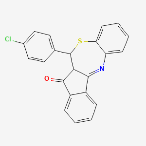 molecular formula C22H14ClNOS B15027578 11-(4-Chlorophenyl)-11,11a-dihydroindeno[2,1-c][1,5]benzothiazepin-12-one 