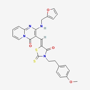 2-[(2-furylmethyl)amino]-3-((Z)-{3-[2-(4-methoxyphenyl)ethyl]-4-oxo-2-thioxo-1,3-thiazolidin-5-ylidene}methyl)-4H-pyrido[1,2-a]pyrimidin-4-one