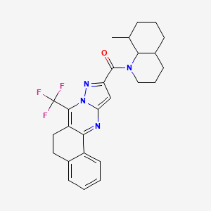 (8-methyloctahydroquinolin-1(2H)-yl)[7-(trifluoromethyl)-5,6-dihydrobenzo[h]pyrazolo[5,1-b]quinazolin-10-yl]methanone