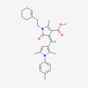 molecular formula C29H34N2O3 B15027629 methyl (4Z)-1-[2-(cyclohex-1-en-1-yl)ethyl]-4-{[2,5-dimethyl-1-(4-methylphenyl)-1H-pyrrol-3-yl]methylidene}-2-methyl-5-oxo-4,5-dihydro-1H-pyrrole-3-carboxylate 