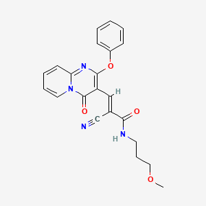 molecular formula C22H20N4O4 B15027642 (2E)-2-Cyano-N-(3-methoxypropyl)-3-{4-oxo-2-phenoxy-4H-pyrido[1,2-A]pyrimidin-3-YL}prop-2-enamide 