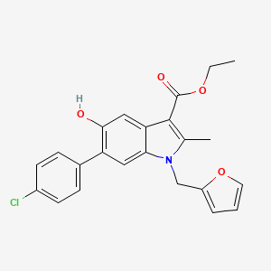 ethyl 6-(4-chlorophenyl)-1-(furan-2-ylmethyl)-5-hydroxy-2-methyl-1H-indole-3-carboxylate