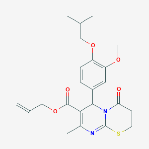 prop-2-en-1-yl 6-[3-methoxy-4-(2-methylpropoxy)phenyl]-8-methyl-4-oxo-3,4-dihydro-2H,6H-pyrimido[2,1-b][1,3]thiazine-7-carboxylate