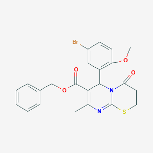 benzyl 6-(5-bromo-2-methoxyphenyl)-8-methyl-4-oxo-3,4-dihydro-2H,6H-pyrimido[2,1-b][1,3]thiazine-7-carboxylate