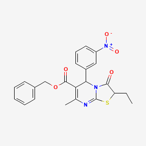 benzyl 2-ethyl-7-methyl-5-(3-nitrophenyl)-3-oxo-2,3-dihydro-5H-[1,3]thiazolo[3,2-a]pyrimidine-6-carboxylate