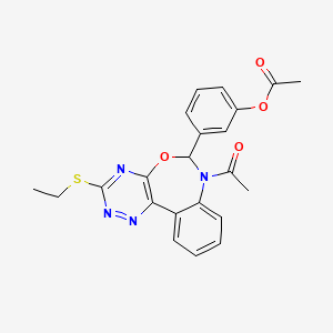 3-[7-Acetyl-3-(ethylsulfanyl)-6,7-dihydro[1,2,4]triazino[5,6-d][3,1]benzoxazepin-6-yl]phenyl acetate