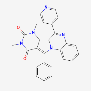 molecular formula C26H19N5O2 B15027681 12,14-dimethyl-17-phenyl-9-pyridin-4-yl-1,8,12,14-tetrazatetracyclo[8.7.0.02,7.011,16]heptadeca-2,4,6,8,10,16-hexaene-13,15-dione 