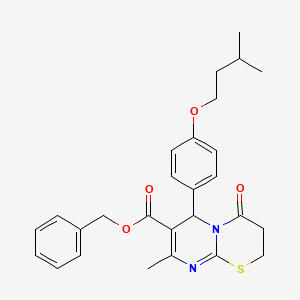 benzyl 8-methyl-6-[4-(3-methylbutoxy)phenyl]-4-oxo-3,4-dihydro-2H,6H-pyrimido[2,1-b][1,3]thiazine-7-carboxylate