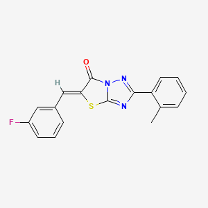 molecular formula C18H12FN3OS B15027689 (5Z)-5-(3-fluorobenzylidene)-2-(2-methylphenyl)[1,3]thiazolo[3,2-b][1,2,4]triazol-6(5H)-one 