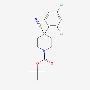 molecular formula C17H20Cl2N2O2 B1502769 1-Boc-4-cyano-4-(2,4-dichlorophenyl)-piperidine CAS No. 216311-18-1