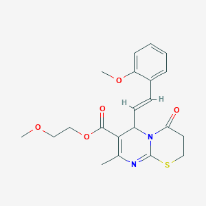 2-methoxyethyl 6-[(E)-2-(2-methoxyphenyl)ethenyl]-8-methyl-4-oxo-3,4-dihydro-2H,6H-pyrimido[2,1-b][1,3]thiazine-7-carboxylate