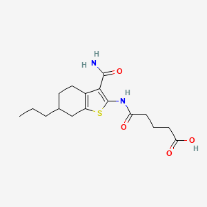 5-[(3-Carbamoyl-6-propyl-4,5,6,7-tetrahydro-1-benzothiophen-2-yl)amino]-5-oxopentanoic acid