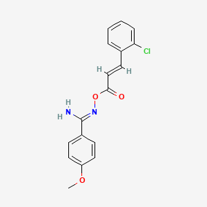 molecular formula C17H15ClN2O3 B15027705 N'-{[(2E)-3-(2-chlorophenyl)prop-2-enoyl]oxy}-4-methoxybenzenecarboximidamide 