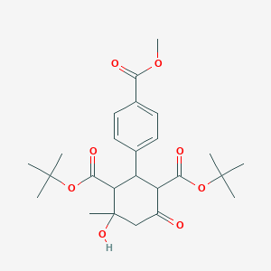 molecular formula C25H34O8 B15027712 Di-tert-butyl 4-hydroxy-2-[4-(methoxycarbonyl)phenyl]-4-methyl-6-oxocyclohexane-1,3-dicarboxylate 