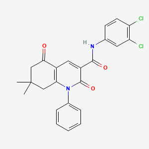 molecular formula C24H20Cl2N2O3 B15027722 N-(3,4-dichlorophenyl)-7,7-dimethyl-2,5-dioxo-1-phenyl-1,2,5,6,7,8-hexahydroquinoline-3-carboxamide 