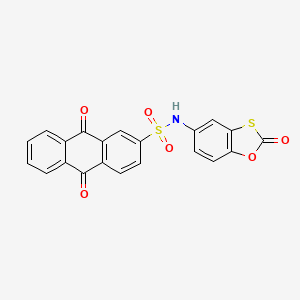 molecular formula C21H11NO6S2 B15027735 9,10-dioxo-N-(2-oxo-1,3-benzoxathiol-5-yl)-9,10-dihydroanthracene-2-sulfonamide 