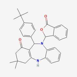 11-(4-tert-butylphenyl)-3,3-dimethyl-10-(3-oxo-1,3-dihydro-2-benzofuran-1-yl)-2,3,4,5,10,11-hexahydro-1H-dibenzo[b,e][1,4]diazepin-1-one