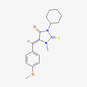 molecular formula C18H22N2O2S B15027767 (5Z)-3-cyclohexyl-5-[(4-methoxyphenyl)methylidene]-1-methyl-2-sulfanylideneimidazolidin-4-one 