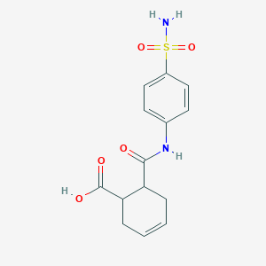 molecular formula C14H16N2O5S B15027779 6-[(4-Sulfamoylphenyl)carbamoyl]cyclohex-3-ene-1-carboxylic acid 