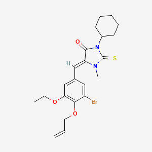 molecular formula C22H27BrN2O3S B15027815 (5Z)-5-[3-bromo-5-ethoxy-4-(prop-2-en-1-yloxy)benzylidene]-3-cyclohexyl-1-methyl-2-thioxoimidazolidin-4-one 