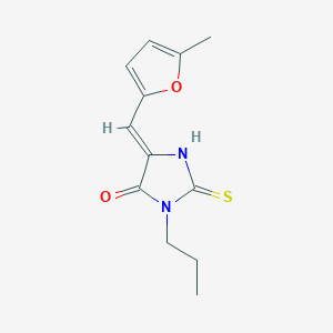 molecular formula C12H14N2O2S B15027827 (5Z)-5-[(5-methylfuran-2-yl)methylidene]-3-propyl-2-sulfanylideneimidazolidin-4-one 