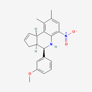 molecular formula C21H22N2O3 B15027836 (3aS,4R,9bR)-4-(3-methoxyphenyl)-8,9-dimethyl-6-nitro-3a,4,5,9b-tetrahydro-3H-cyclopenta[c]quinoline 