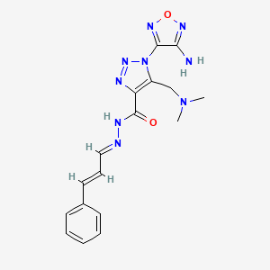 1-(4-amino-1,2,5-oxadiazol-3-yl)-5-[(dimethylamino)methyl]-N'-[(1E,2E)-3-phenylprop-2-en-1-ylidene]-1H-1,2,3-triazole-4-carbohydrazide