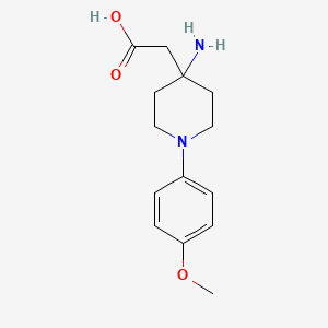 molecular formula C14H20N2O3 B1502787 2-(4-Amino-1-(4-methoxyphenyl)piperidin-4-YL)acetic acid 