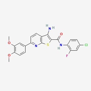 3-amino-N-(4-chloro-2-fluorophenyl)-6-(3,4-dimethoxyphenyl)thieno[2,3-b]pyridine-2-carboxamide