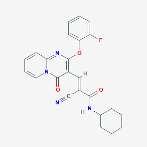 molecular formula C24H21FN4O3 B15027890 (2E)-2-cyano-N-cyclohexyl-3-[2-(2-fluorophenoxy)-4-oxo-4H-pyrido[1,2-a]pyrimidin-3-yl]prop-2-enamide 