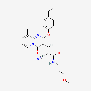 molecular formula C25H26N4O4 B15027892 (2E)-2-cyano-3-[2-(4-ethylphenoxy)-9-methyl-4-oxo-4H-pyrido[1,2-a]pyrimidin-3-yl]-N-(3-methoxypropyl)prop-2-enamide 