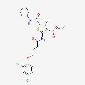 molecular formula C24H28Cl2N2O5S B15027901 Ethyl 5-(cyclopentylcarbamoyl)-2-{[4-(2,4-dichlorophenoxy)butanoyl]amino}-4-methylthiophene-3-carboxylate 