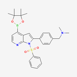 Benzenemethanamine, N,N-dimethyl-4-[1-(phenylsulfonyl)-4-(4,4,5,5-tetramethyl-1,3,2-dioxaborolan-2-YL)-1H-pyrrolo[2,3-B]pyridin-2-YL]-