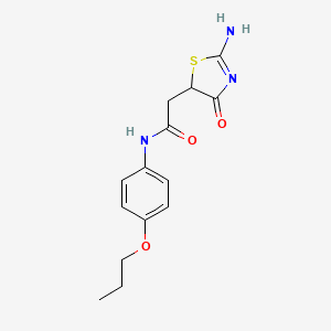 molecular formula C14H17N3O3S B15027925 2-(2-imino-4-oxo-1,3-thiazolidin-5-yl)-N-(4-propoxyphenyl)acetamide 