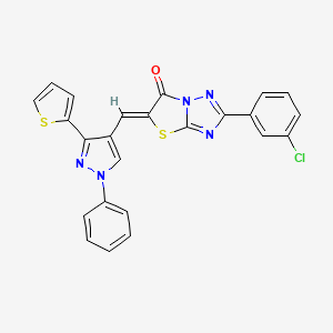 (5Z)-2-(3-chlorophenyl)-5-[(1-phenyl-3-thien-2-yl-1H-pyrazol-4-yl)methylene][1,3]thiazolo[3,2-b][1,2,4]triazol-6(5H)-one