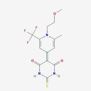 molecular formula C14H14F3N3O3S B15027940 5-[1-(2-methoxyethyl)-2-methyl-6-(trifluoromethyl)pyridin-4(1H)-ylidene]-2-thioxodihydropyrimidine-4,6(1H,5H)-dione 